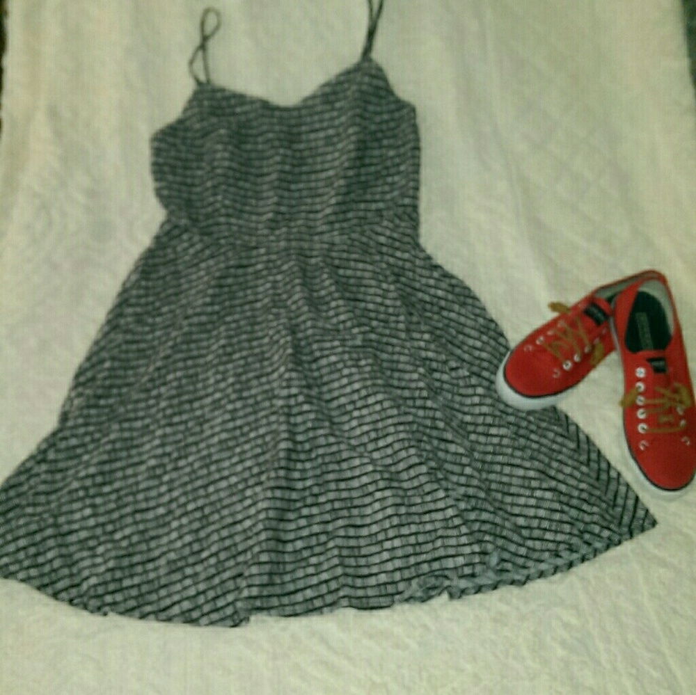 Black and white skater dress